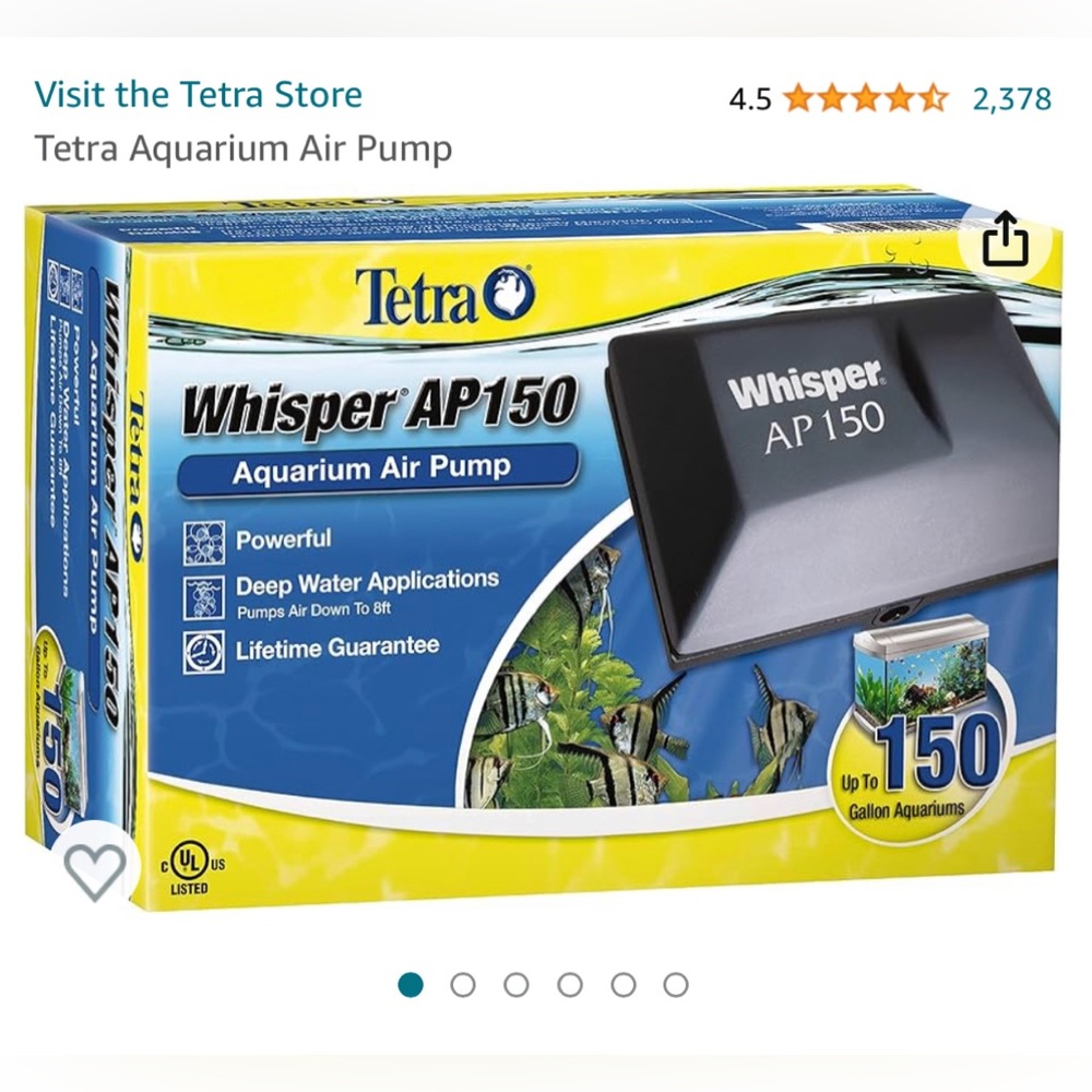 Tetra Whisper AP 150(150gallon) aquarium air pump